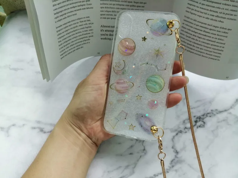 Для iphone XS MAX милый Роскошный Мраморный лунный чехол через плечо с цепочкой для телефона iphone 11 pro max case X XR 6 6S 7 8 plus чехол на ремне