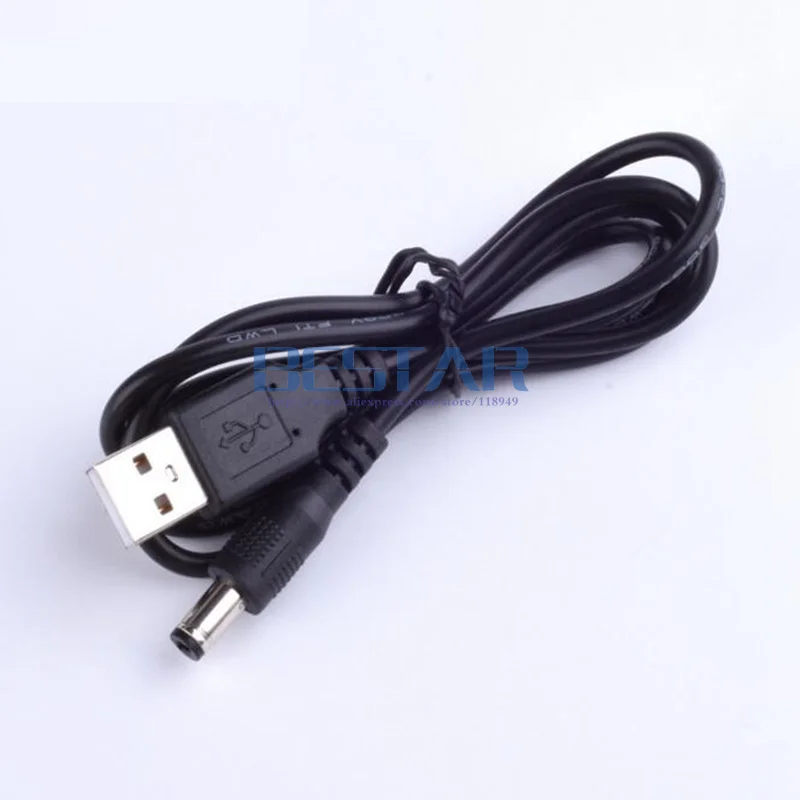Черный адаптер питания постоянного тока USB переходник в постоянный ток 5 5*2 1/5 1 мм x