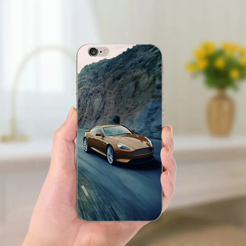 Aston Martin Автомобильный дизайн мягкие ТПУ чехлы для телефонов iPhone 8 7 6 S Plus X 5 5S SE 5C Coque