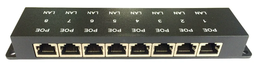 Многопортовый пассивный 10/100 мощность по Ethernet PoE инжектор для до 8 устройств блок