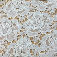 4yard off white lace elastic high quality african lace fabric cotton cord laceguipure lace fabric with for wedding dress