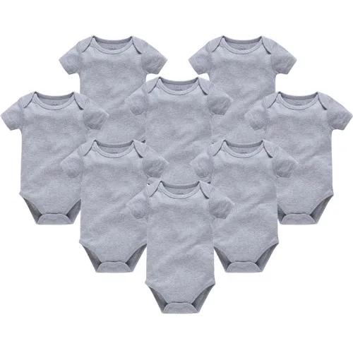 3PCS/lot 5PCS/lot 7PCS/lot 8PCS/lot Baby Boy Girl Clothes Short Sleeve Cotton Solid Baby Jumpsuit roupa de bebes Unisex Bodysuit - Цвет: ZHY15