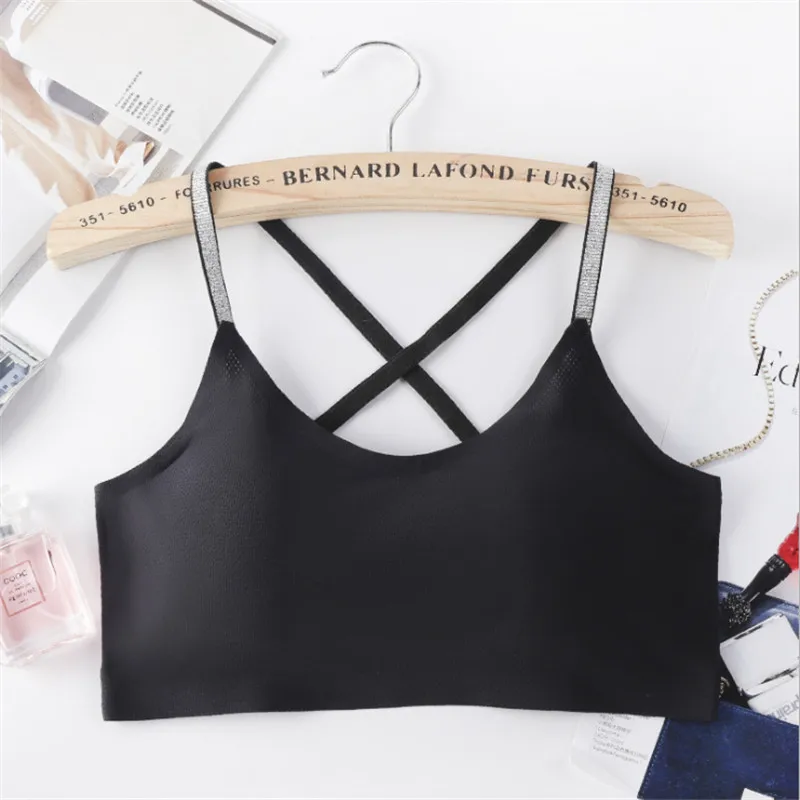 Бесшовный цельный сексуальный бюстгальтер с перекрещивающимися чашечками