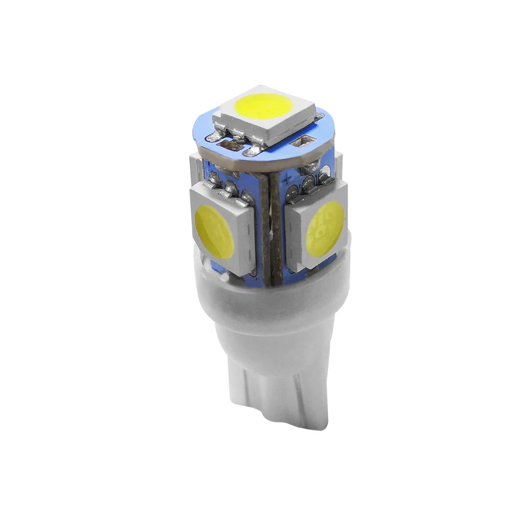 Roadsun 10 шт. T10 Led W5W 194 SMD5 5050 двери автомобиля сигнальная Лампа Купол Чтение номерного знака светильник парковочная лампа авто Клин просвет