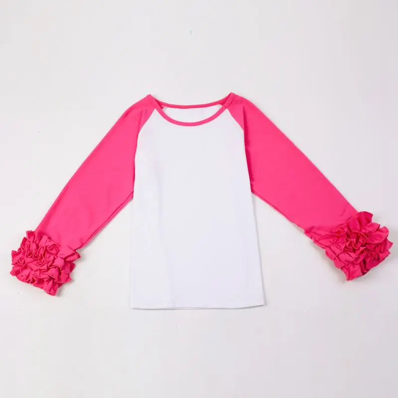 Женская одежда o-neck ребенка девочки детей обледенение рябь raglan ботва рубашки для девочек Повседневные топы падения осенние верхней футболка - Цвет: 4