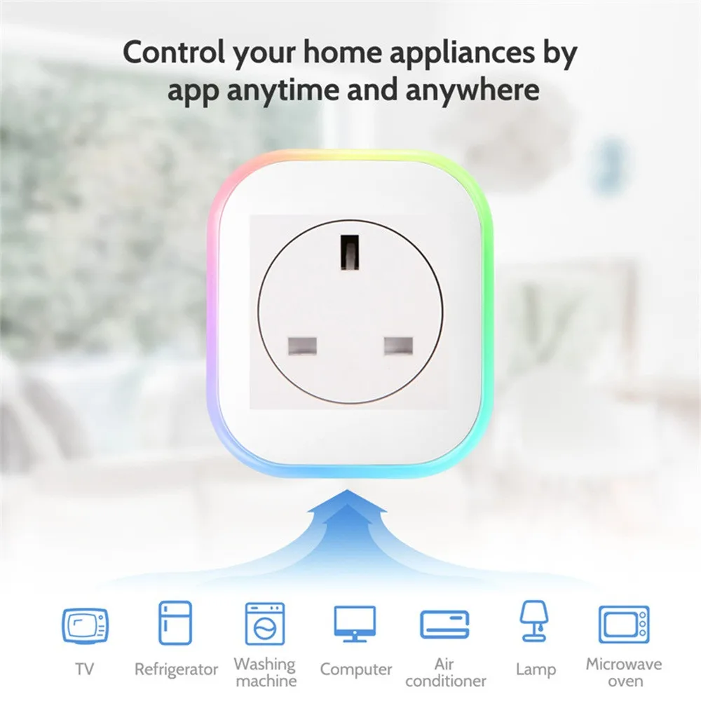 EPULA New LED Light Smart Plug Wifi Socket Voice Remote Control with Echo Alexa Google Home UK | Электроника