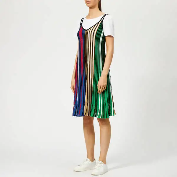 Хит цвета вертикальные полосы платье свитер женское 2019 сексуальное с двойным v