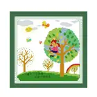 Маленький свежий зеленый весенний пейзаж, Набор для вышивки крестиком для начинающих, маленькая мультяшная мебельная ткань для маленькой девочки, декоративная живопись