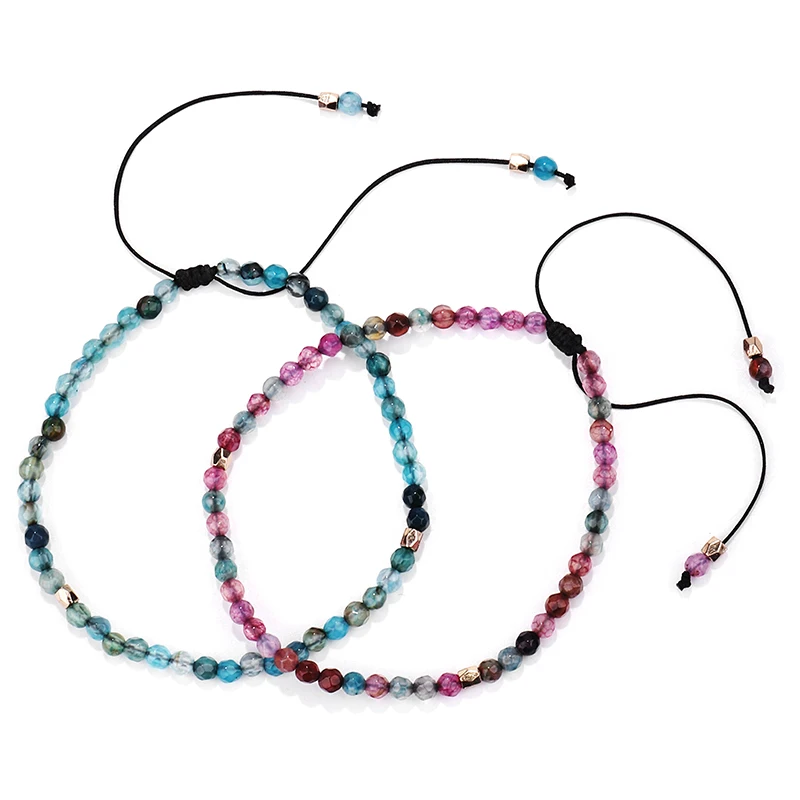 Браслет ручной работы 2 цвета натуральные 3 мм тонкие хрустальные бусины лечебные