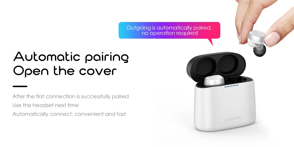 Оригинальные наушники Padmate T5 TWS Bluetooth, беспроводные наушники, водонепроницаемые наушники IPX6 с микрофоном, микрофоном, сенсорным управлением
