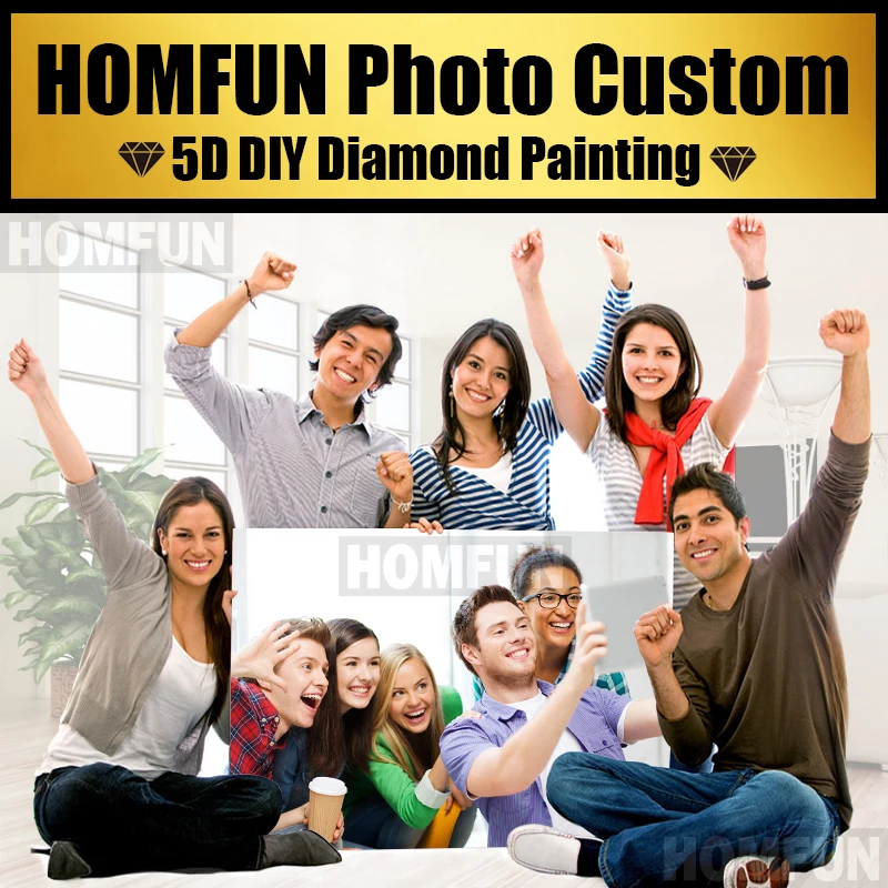 Фотографии HOMFUN на заказ! Сделать свой собственный алмазов картина полный дрель