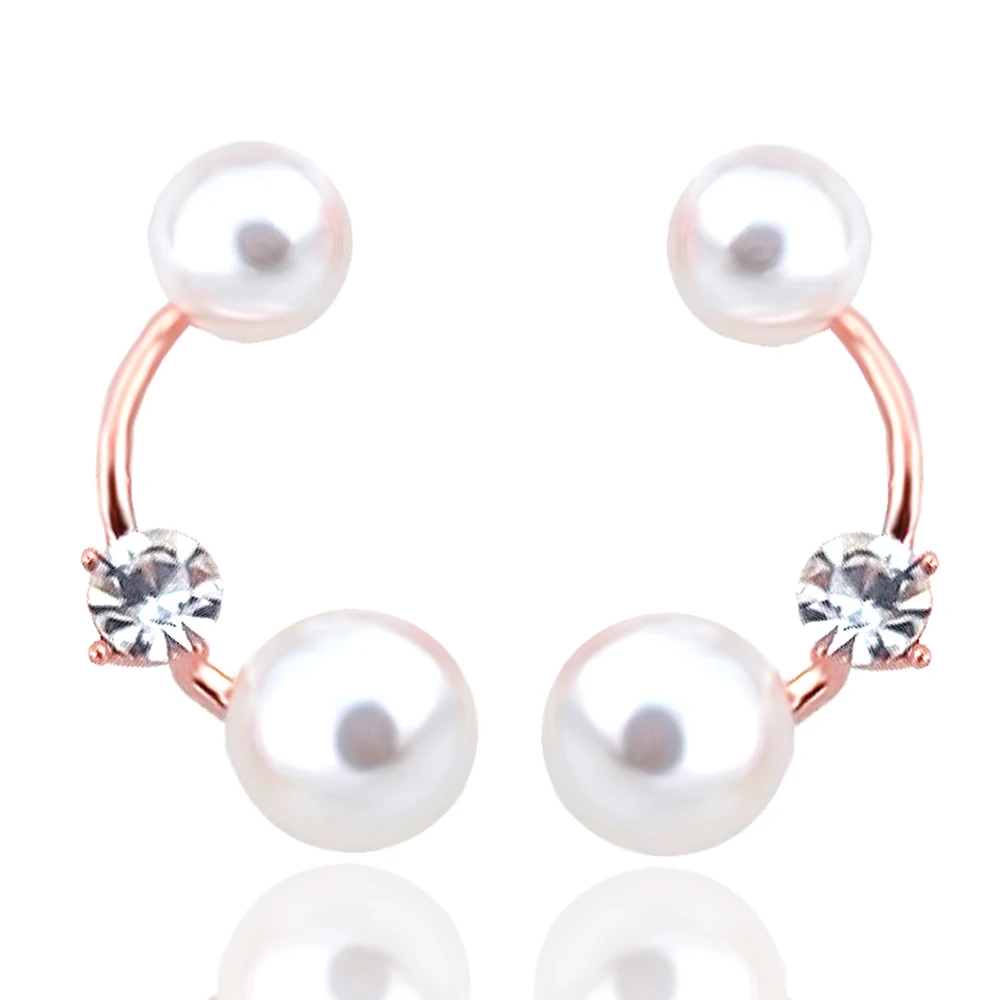 Женские жемчужные серьги-гвоздики E065 золотистые и Серебристые серьги ювелирные