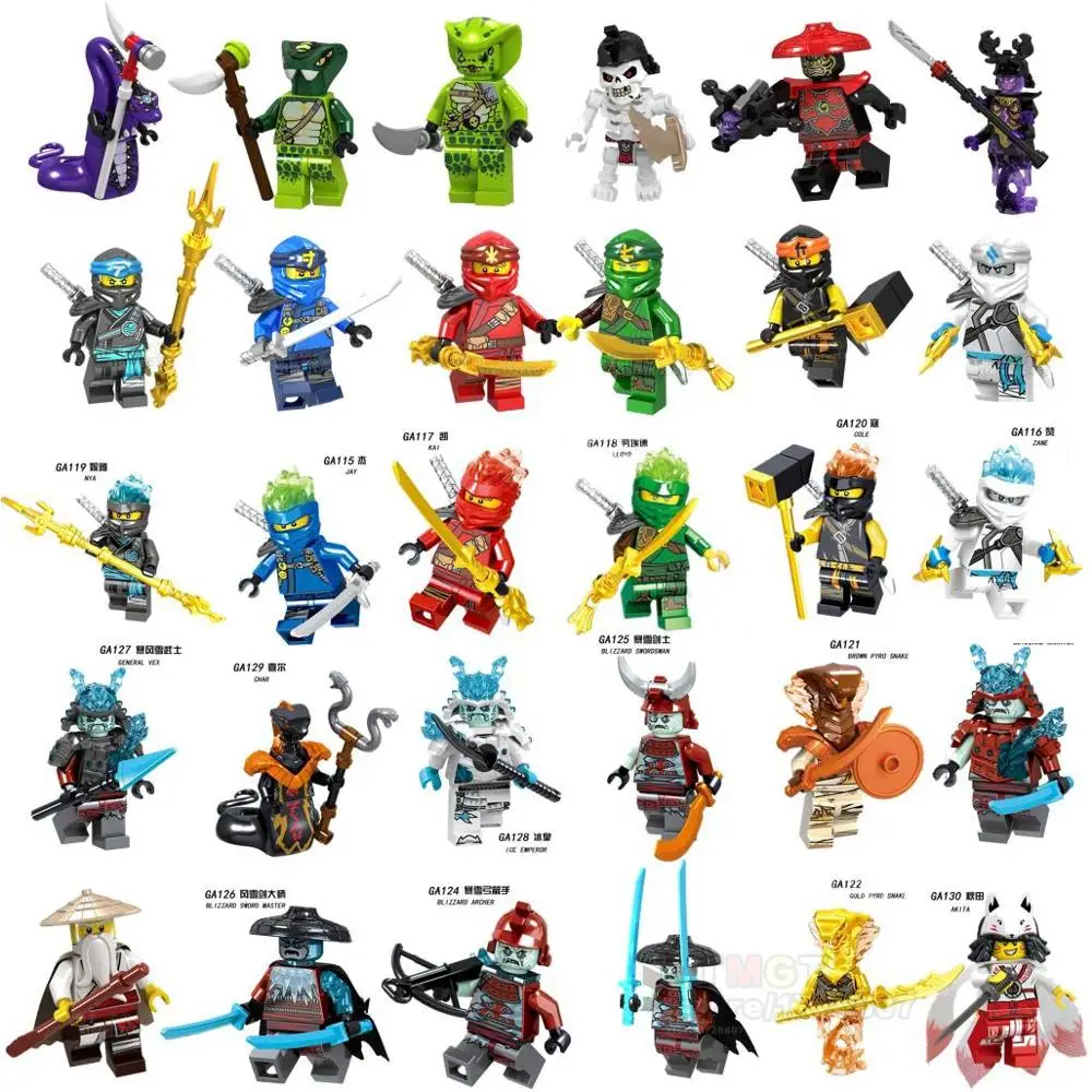 Akita Ninja Blocks Char Archer Warrior GARMADON Swordsman Nya Zane Джей Коул Pyro строительные блоки Коллекция игрушек детские подарки