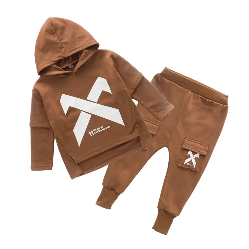 Children Clothing 2019 Autumn Winter Teenage Boys Clothes Set Hoodie+Pants 2pcs Outfit Kids Costume Suit For Sets |