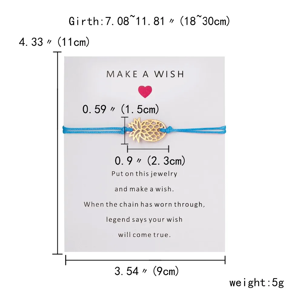 Rinhoo 11*9 см Make A Wish Paper Card подвеска в виде ананаса веревочный браслет-цепочка для