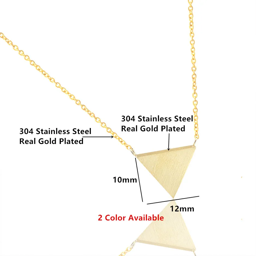 

Wholesale 10pcs/lot Minimalist Triangle Pendant Necklace Stainless Steel Jewelry Gold Color Geometric Bff Necklace Bijoux Femme