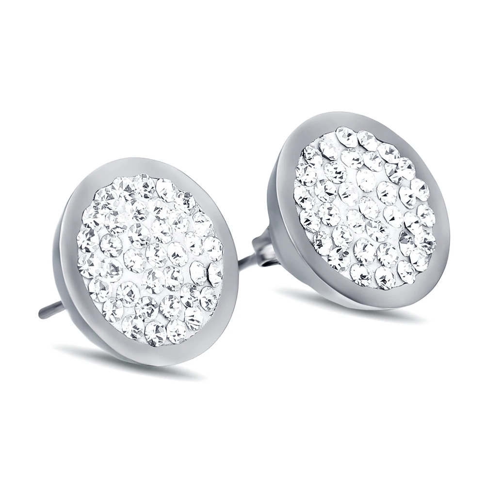 

Fashion Good CZ crystal Stainless Steel Stud earrings for women
