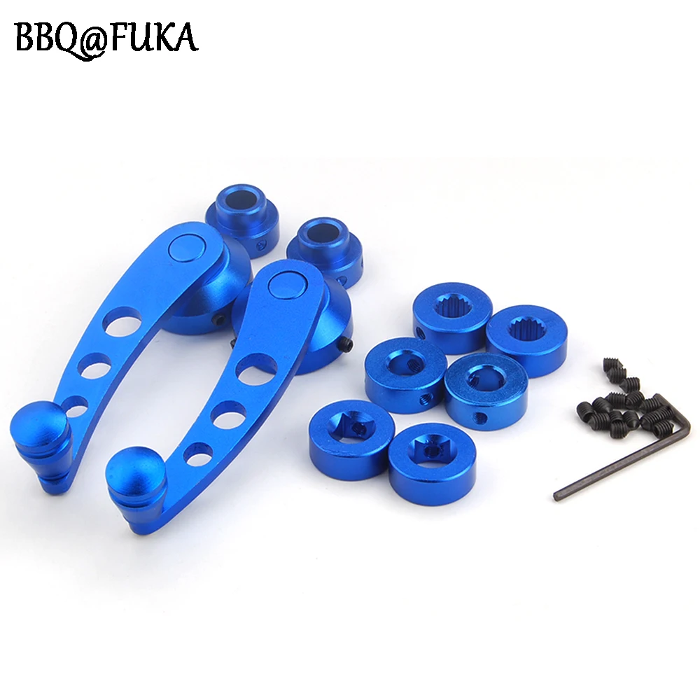 1 Pair Aluminium Auto Car Window Winders Glass Door Cranks Left Right Handles Blue Fit For Universal Styling Accessories | Автомобили и