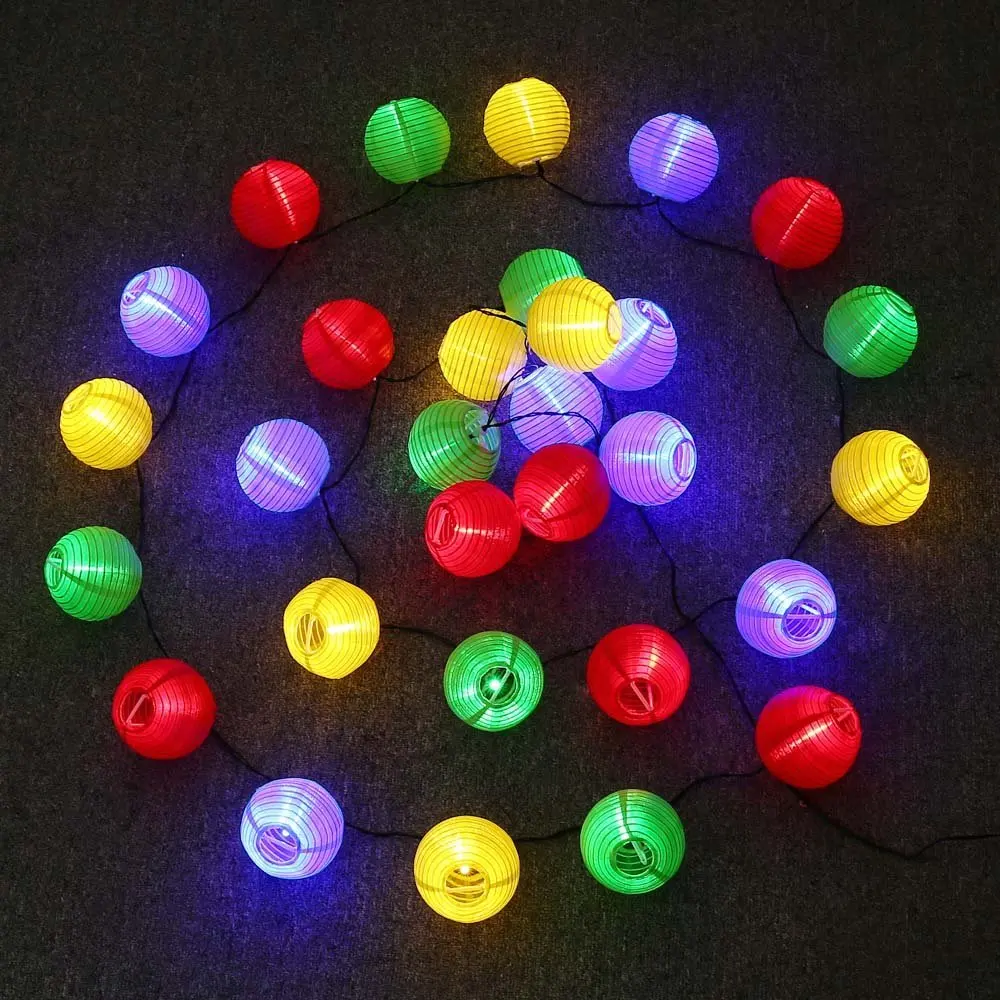 Фонари солнечного света строки Открытый Глобусы огни 30LED теплый белый/multi Цвет