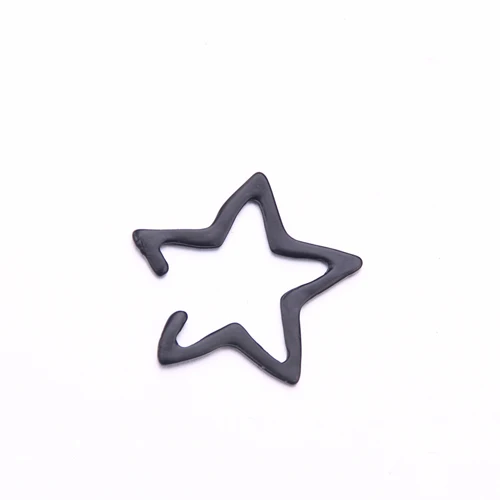 black Серьги с полой звездой, каффы для ушей, клипсы, серьги для женщин, модные ювелирные изделия, brinco, серьги с манжетами, клипсы, серьги без пирсинга - Окраска металла: black