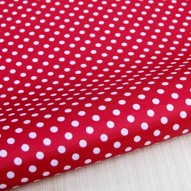 WF113 водонепроницаемая ткань с ПВХ покрытием красный горошек|waterproof fabric|fabric