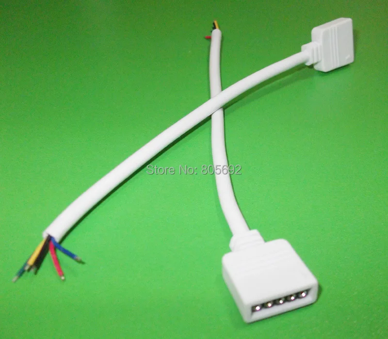 500 шт./лот кабель RGBW Белый 5 Pin RGB провод свинцовый разъем адаптер для светодиодной