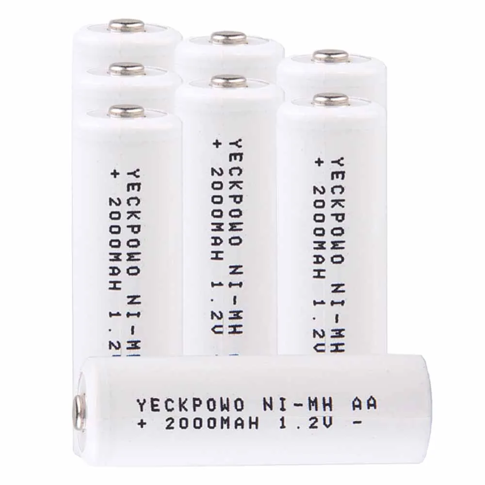 Самая низкая цена 8 шт АА батареи 1 2 v перезаряжаемые 2000 mAh nimh батарея для