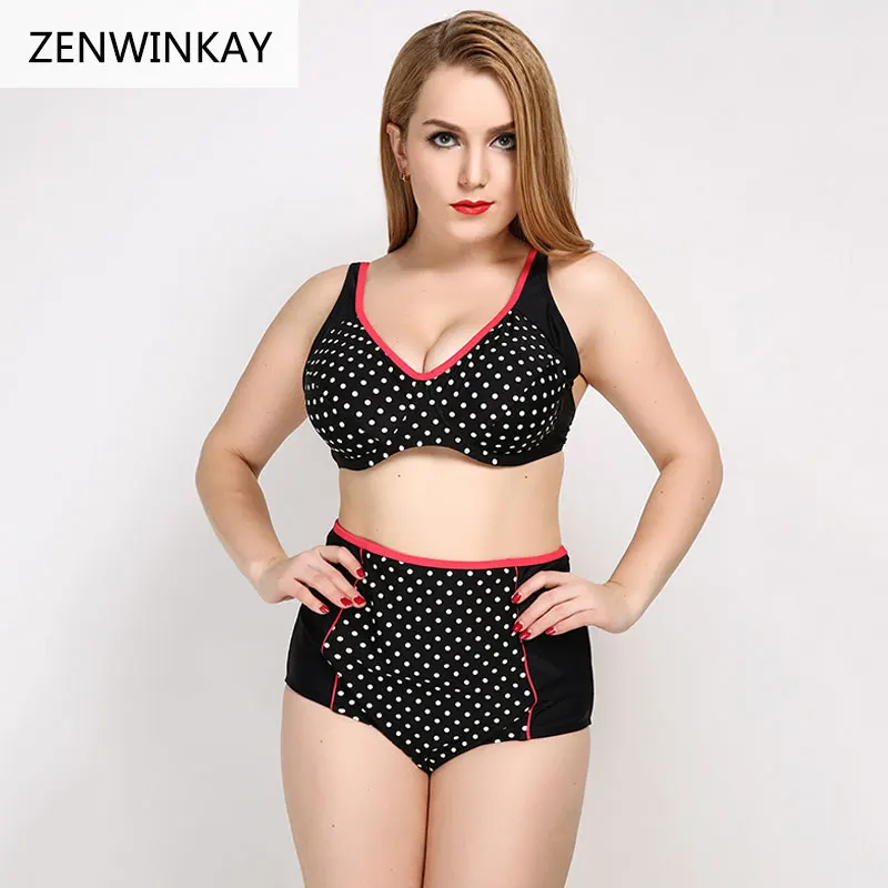 Женские летние в горошек Бикини 2019 Push Up Купальники для малышек Высокая талия