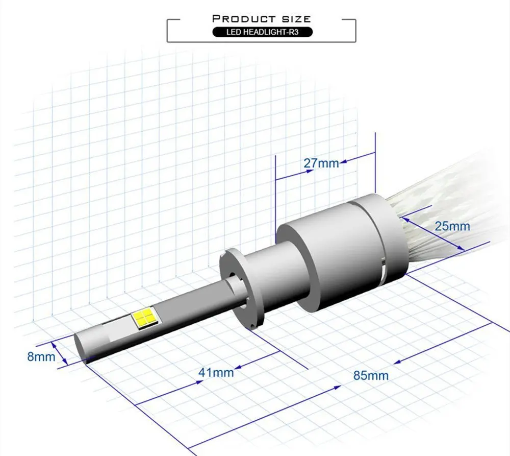 2 года гарантии Автомобильные светодиодные фары H7 LED Cree XHP 50 R3 80 Вт 6000 лм/пара 360 K