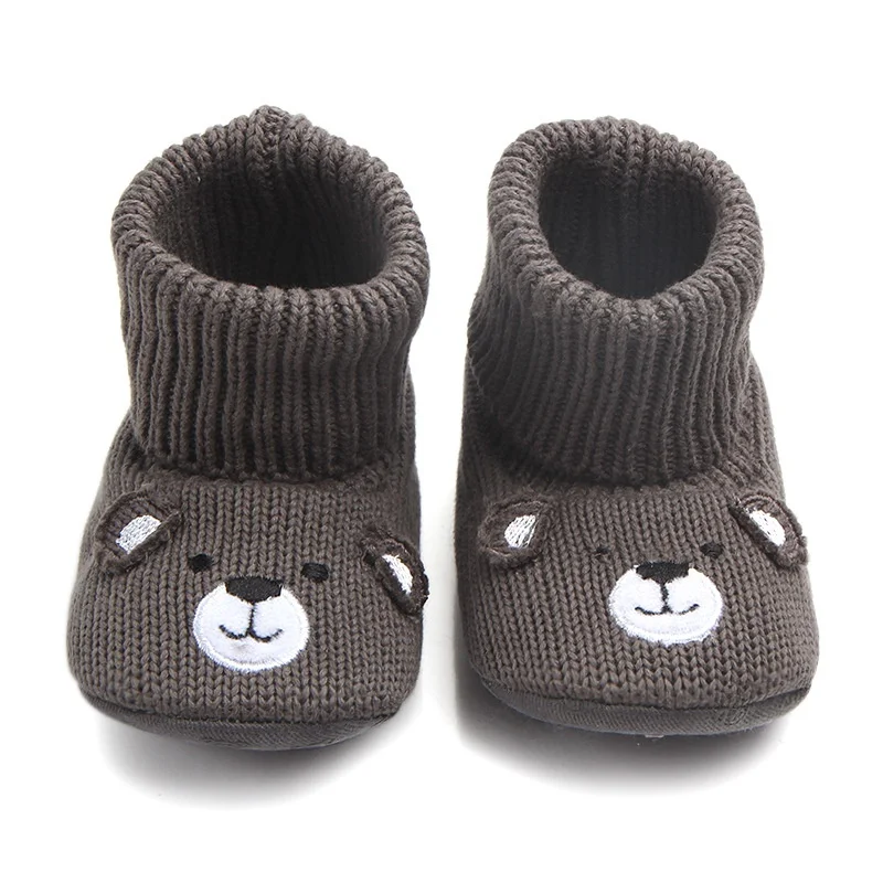 2018 зимняя детская обувь для мальчиков и девочек с мультяшным медведем первые