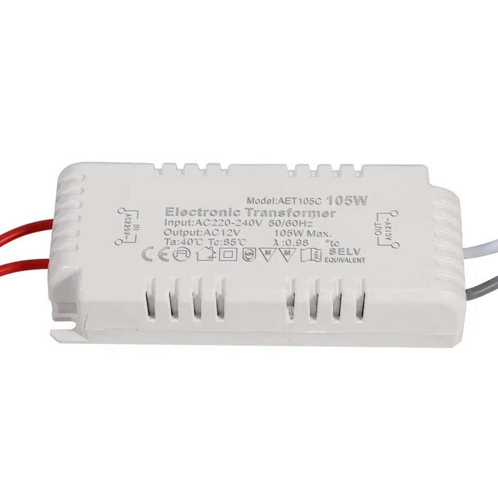105 Вт электронный трансформатор с регулируемой яркостью 220V 12V светодиодный
