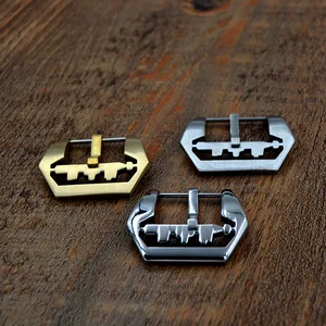 Застежка для часов мужская из нержавеющей стали, серебристаяЗолотистая, 316, 20222426 мм