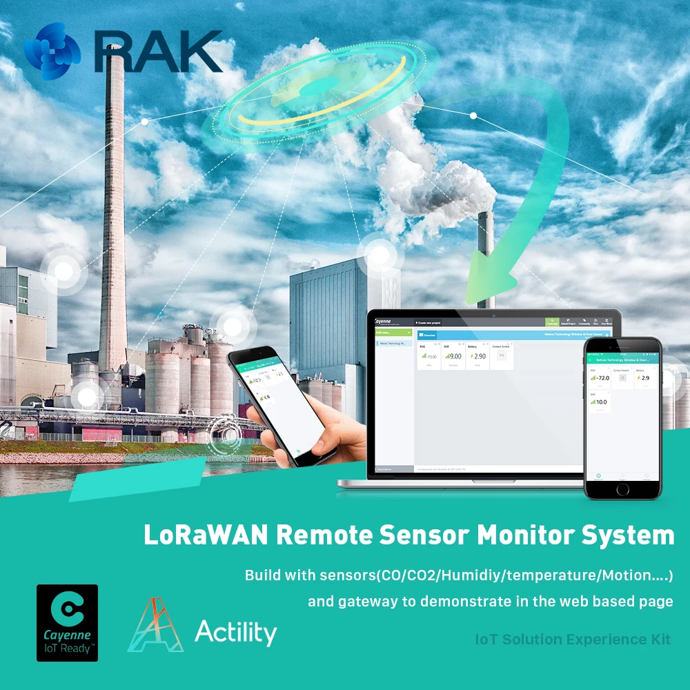 Комплект беспроводного дистанционного датчика LoRaWAN IOT Solution Experience Kit Gateway CO/CO2