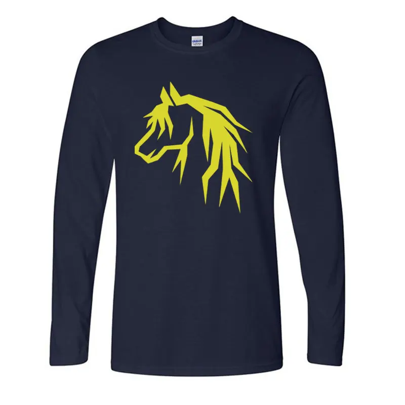 Новинка 2019 мужские футболки с круглым вырезом и забавной головой лошади Мужская