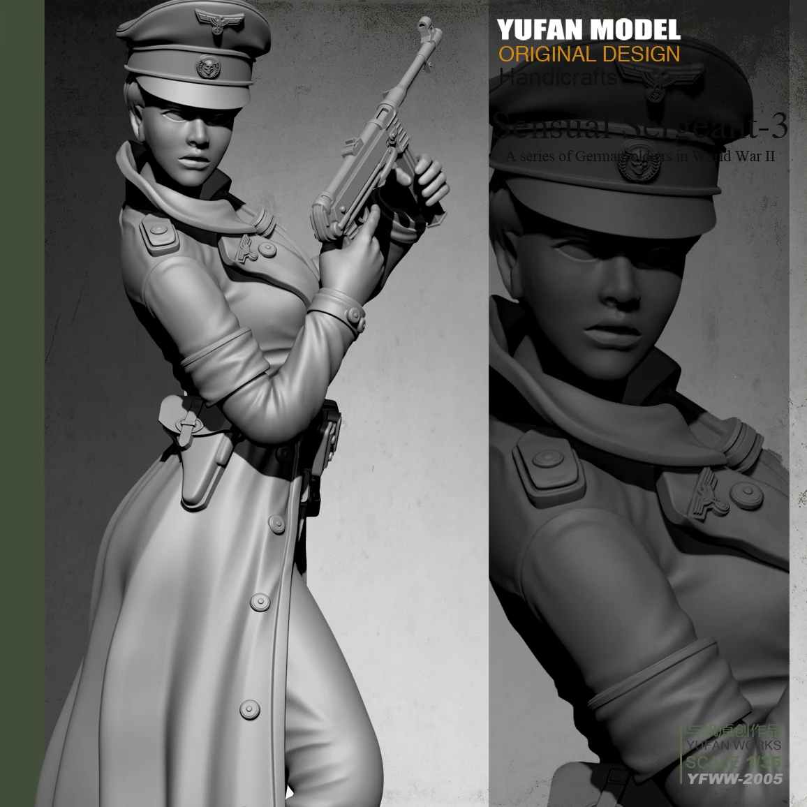 Модель YuFan и парус оригинал 1/35 Вторая мировая война женщина офицер 2 полимерный