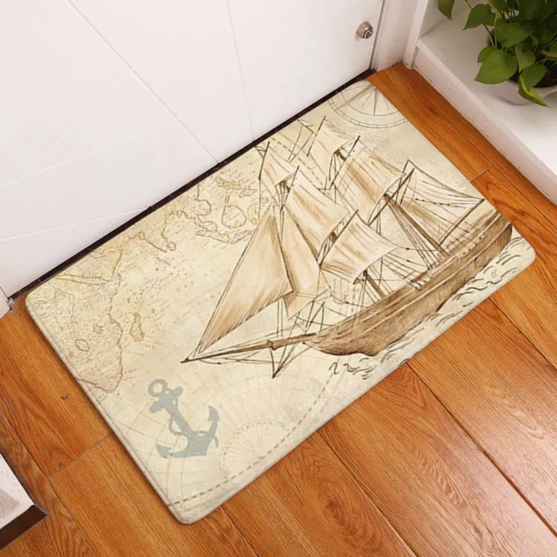 Противоскользящий дверной коврик водонепроницаемый мультяшный паромный с