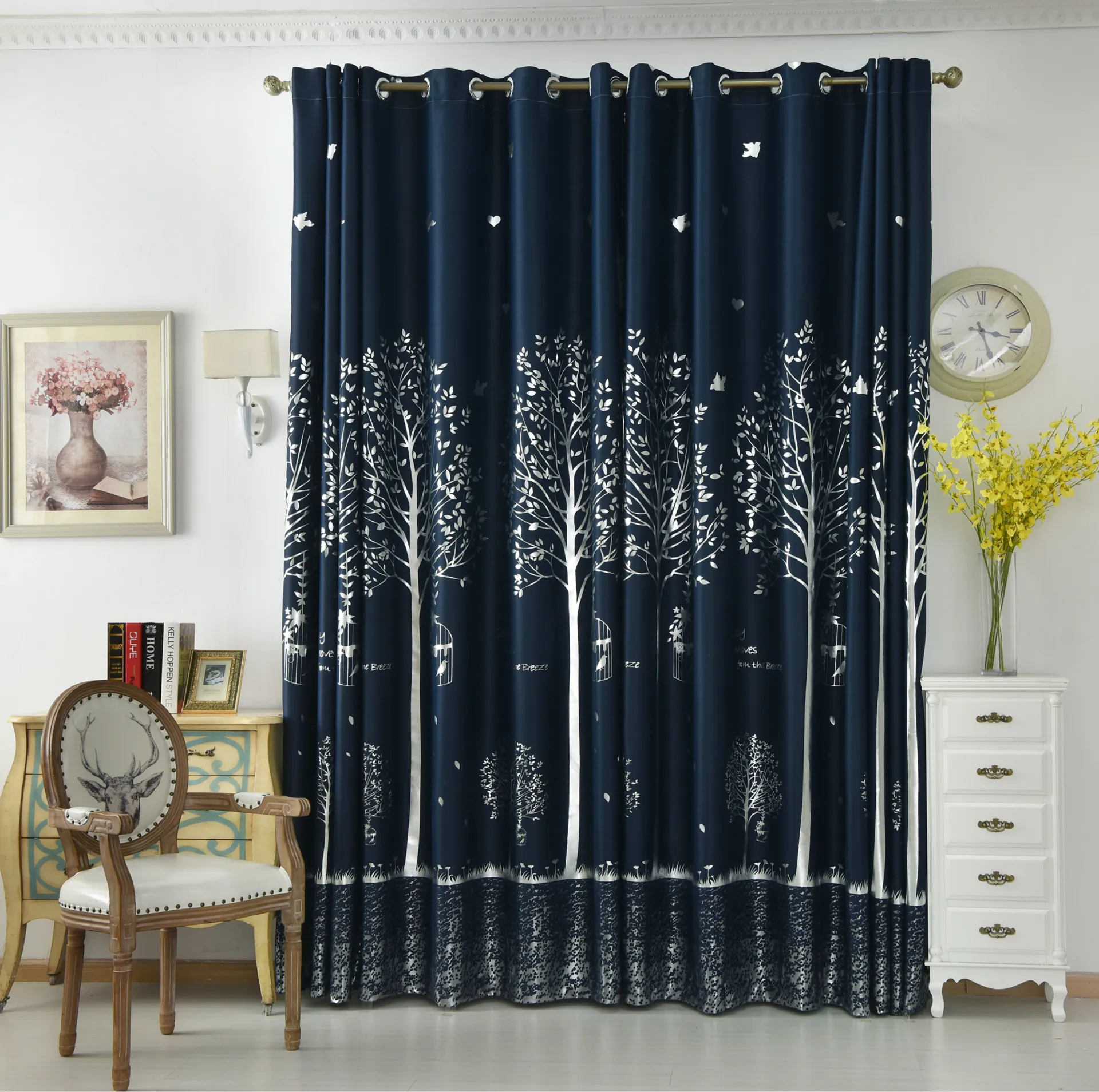 Льняная занавеска для окна чистая и свежая горячая Серебряная гостиной столовой