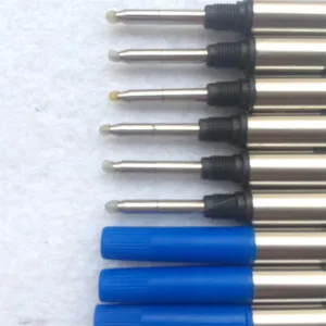 Wholesale 20pcs /Pack 11.3 cm Long 0.5mm Black Blue  Ink Roller Pen Refill Replacement Screw  Gel Ink Pen  Metal Refill