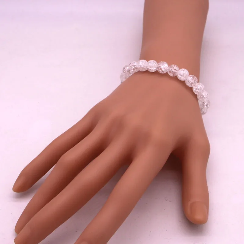 Новый стиль Мода Ювелирные Изделия Шарм Манжеты Взрывных 8 ММ Белый Кристалл