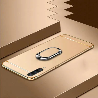 gold Жесткий пластиковый чехол с магнитным кольцом для задней панели телефона, etui, чехол для samsung galaxy A70 A60 A50 A40 A 30 20 10 аксессуаров - Цвет: gold