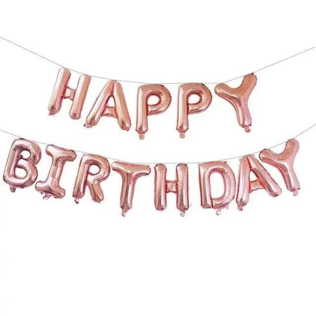 36 pcs/lot 16'' Happy Birthday Banner 12&quot Rose Gold Balloon 18inch Star Heart Foil Balloons String Decorations Set Supplies | Дом и