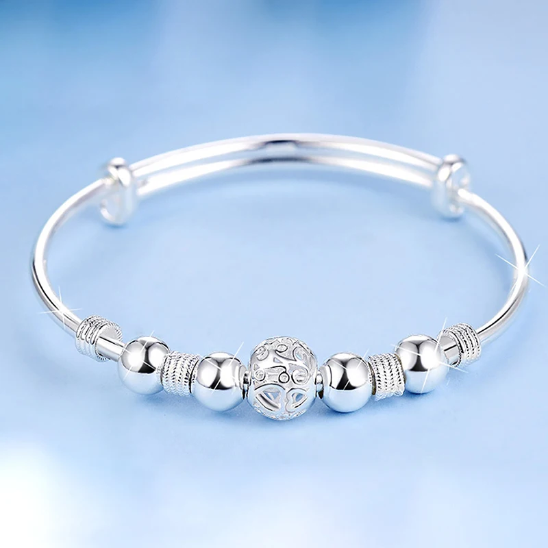 Silver Bracelets Lantern Dream Catch Beads Bracelet Bangle Adjustable Silver Cable Charms Bracelet For Jewelry