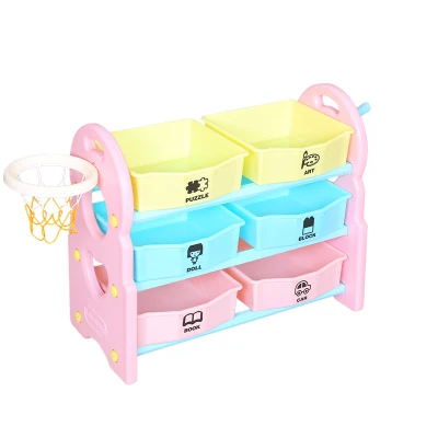 pink 3layer Детская Игрушка коллекция коробка мультяшный шкаф многофункциональный большой размер пластиковый детский сад многослойная сортировочная коробка - Цвет: pink 3layer