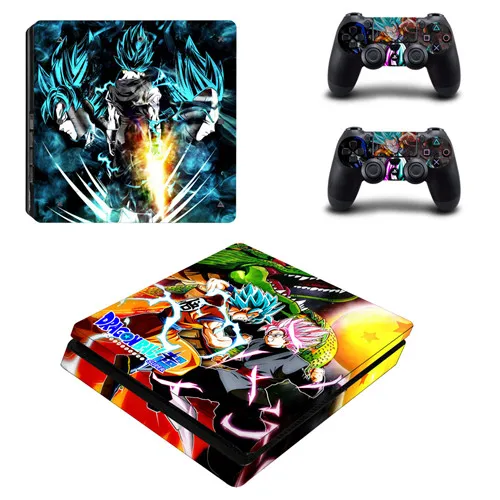 YSP4S-1974 Dragon Ball Z Сон Гоку PS4 тонкая кожа Виниловая наклейка, стикер для Playstation 4 консоли и 2 контроллеры PS4 тонкая кожа Стикеры - Цвет: YSP4S-1974