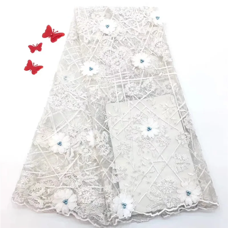 Последняя 3D бахрома Высокое качество Африканский тюль кружева ткань высокое