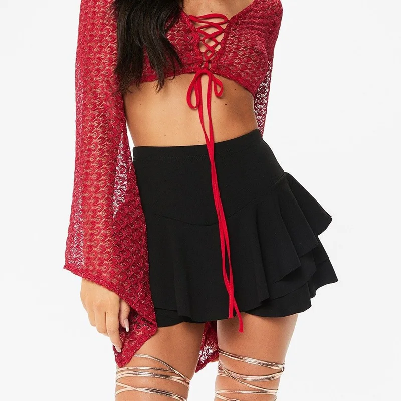 2017 Горячая Распродажа новинка Женская многослойная юбка с оборками и оборкой