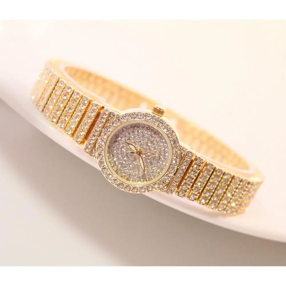 LinTimes Women Elegant Luxury Watches Bracelet Shimmer Crystal Quartz Wristwatch reloj mujer Clock
