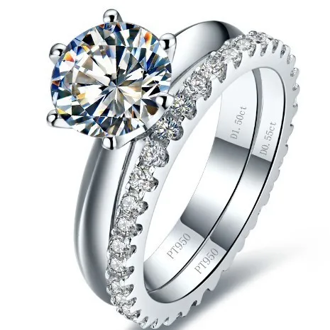 

Однотонное Платиновое обручальное кольцо с бриллиантами PT950 3,55 карата, красивый подарок на день рождения, D цвет, vs1, подарок