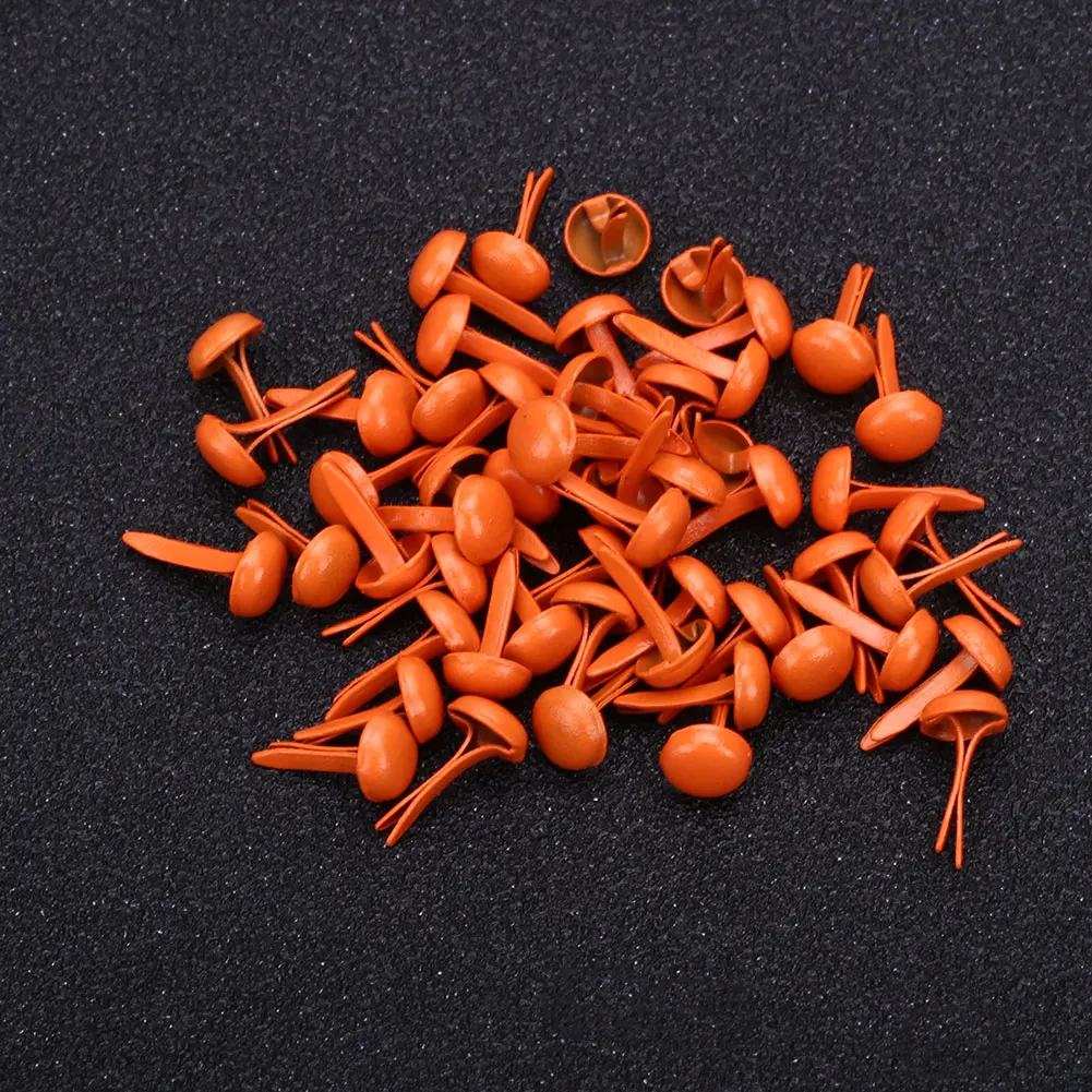 5X8MM Orange DIY 50 шт. металлические вращающиеся пуговицы Brads аксессуары винтажная живопись штифтики для скрапбукинга 8 видов цветов дома ручной работы аксессуары - Цвет: 5X8MM Orange