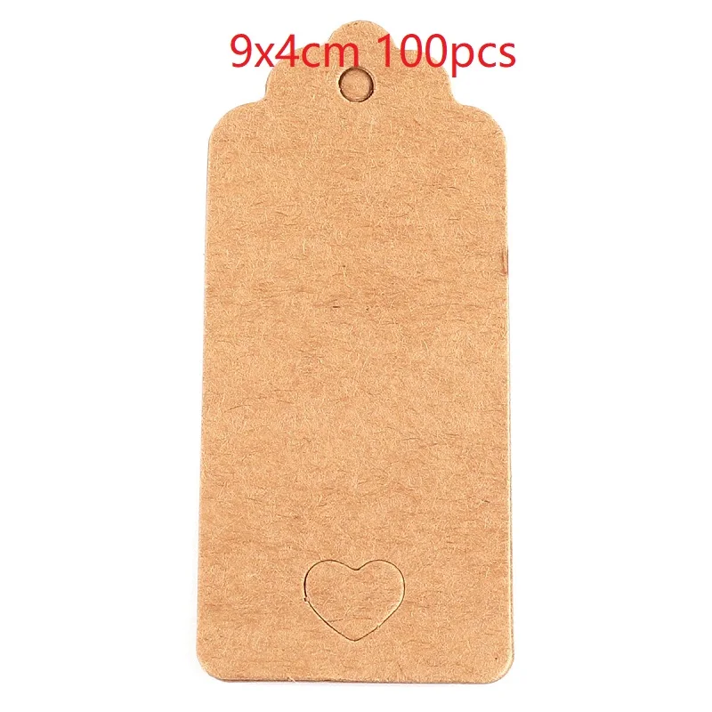 9x4cm 100pcs 100 шт. крафт-бумага прекрасные Подарочные Метки DIY ручной работы ценники Сумки для выпечки упаковочные этикетки для цветочной косметики ювелирные изделия бутылки напиток - Цвет: 9x4cm 100pcs